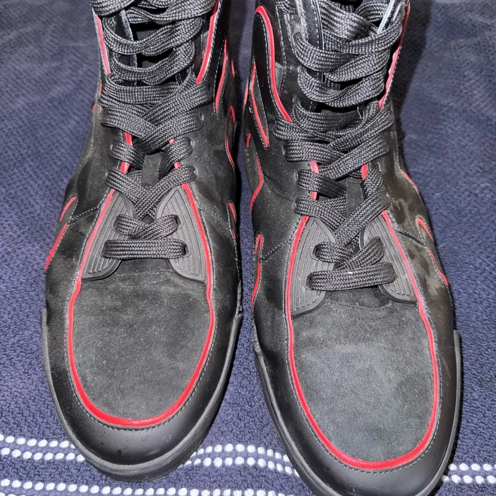 Christian Louboutin Black and Red Sneakers with Chunky Sole - Picture 6 of 7